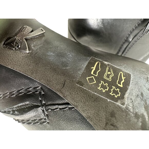 SCHUMACHER Black Leather Booties Heels Size 37.5 - Picture 11 of 12